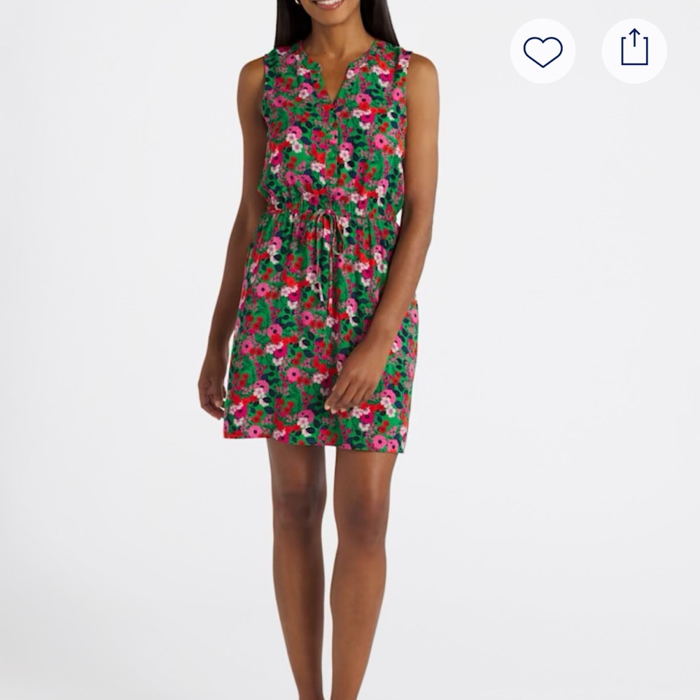 41 Hawthorne Cliara Floral Tie-waste Sleeveless Dress NWT